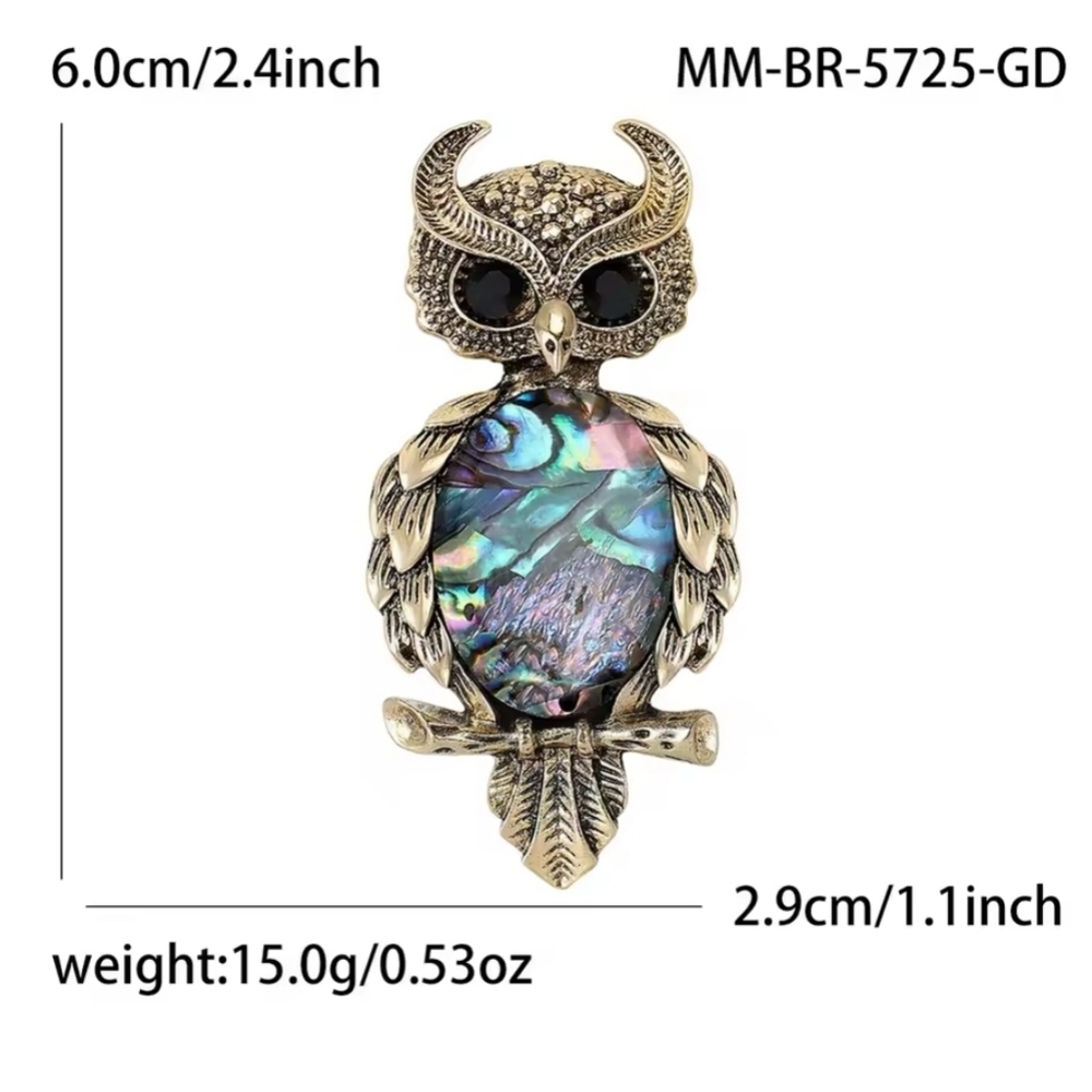 VQ Owl Brooch - Picture 3 of 4